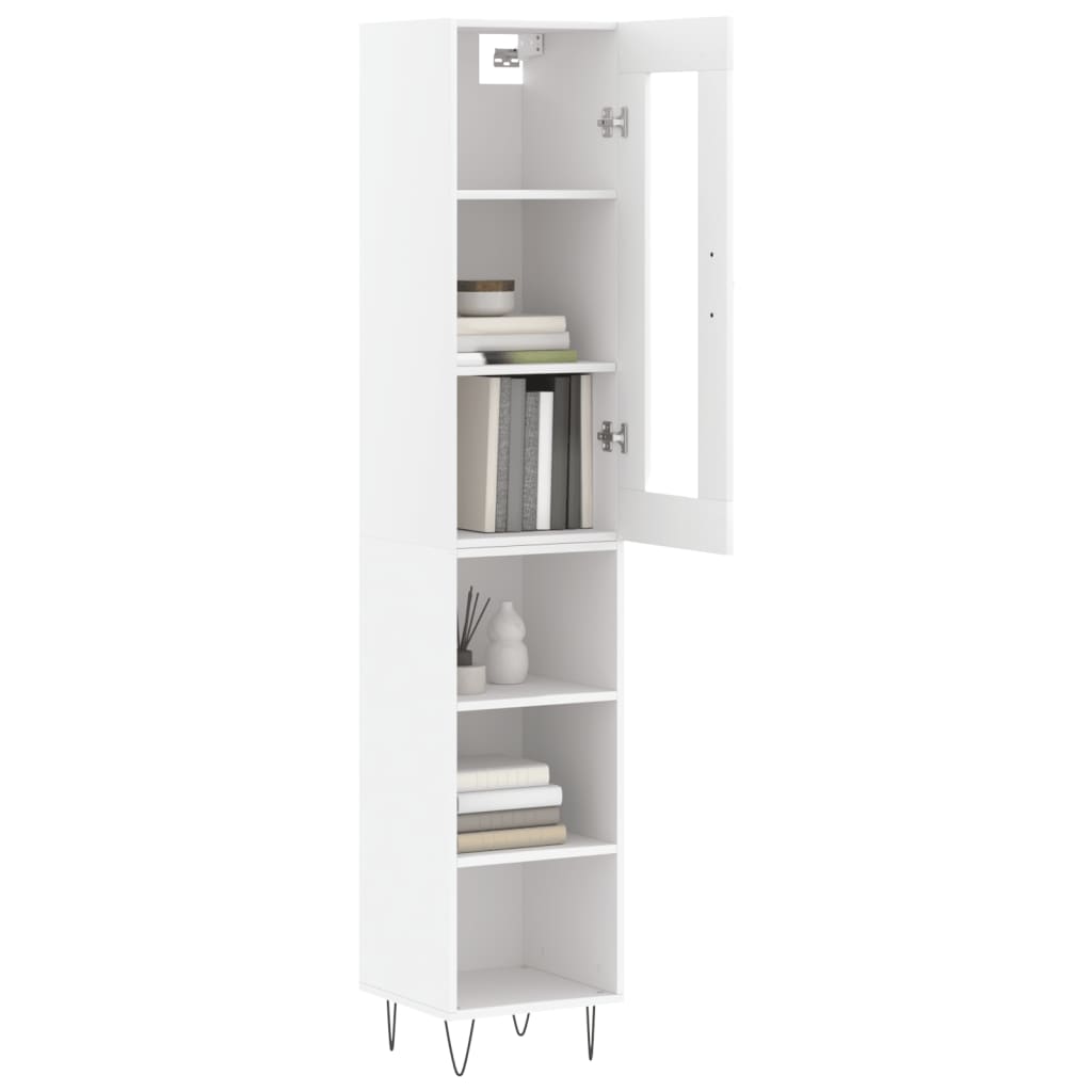 vidaXL Dulap înalt, alb, 34,5x34x180 cm, lemn prelucrat vidaXL Dulap înalt, alb, 34,5x34x180 cm, lemn prelucrat