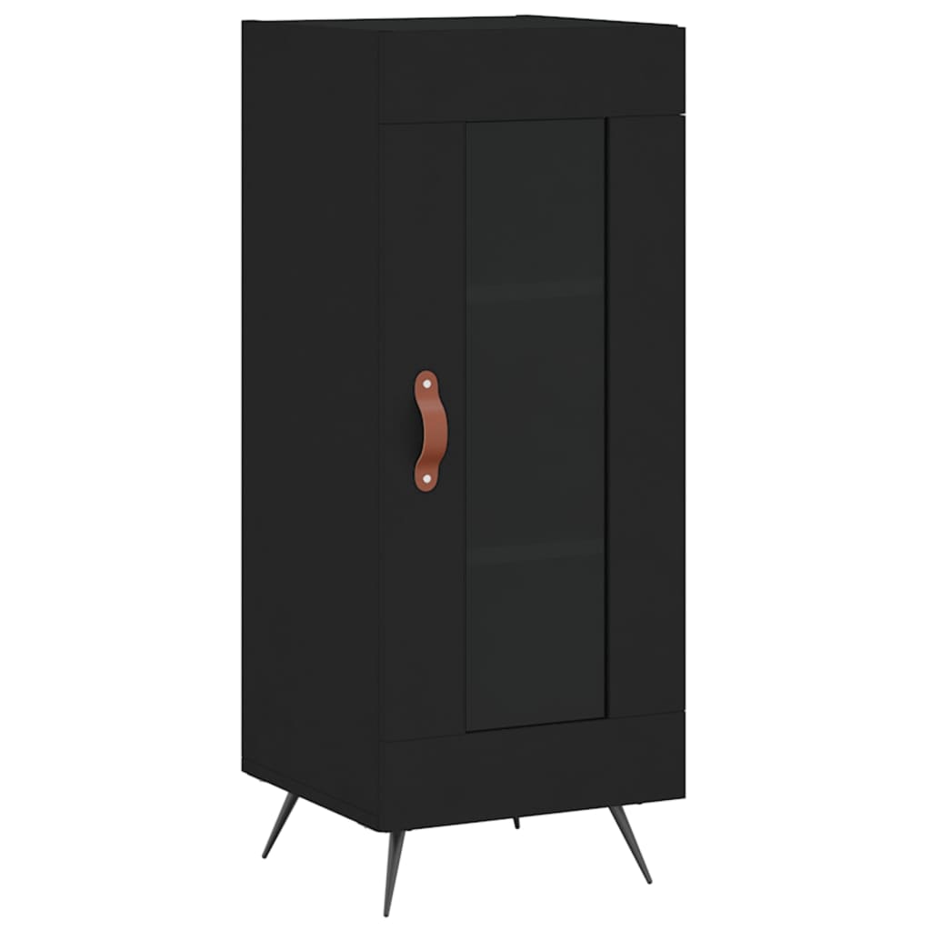 vidaXL Dulap înalt, negru, 34,5x34x180 cm, lemn prelucrat