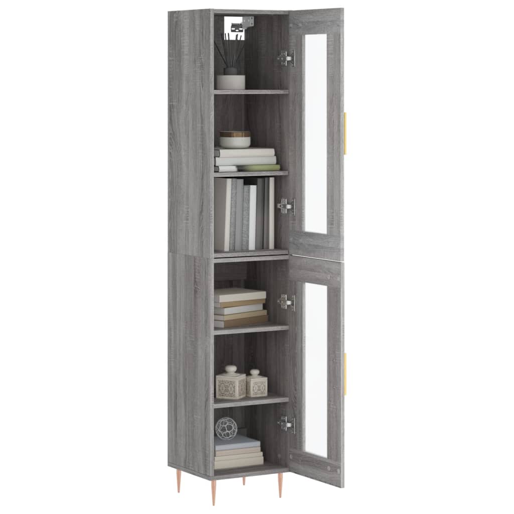 vidaXL Dulap înalt, gri sonoma, 34,5x34x180 cm, lemn prelucrat