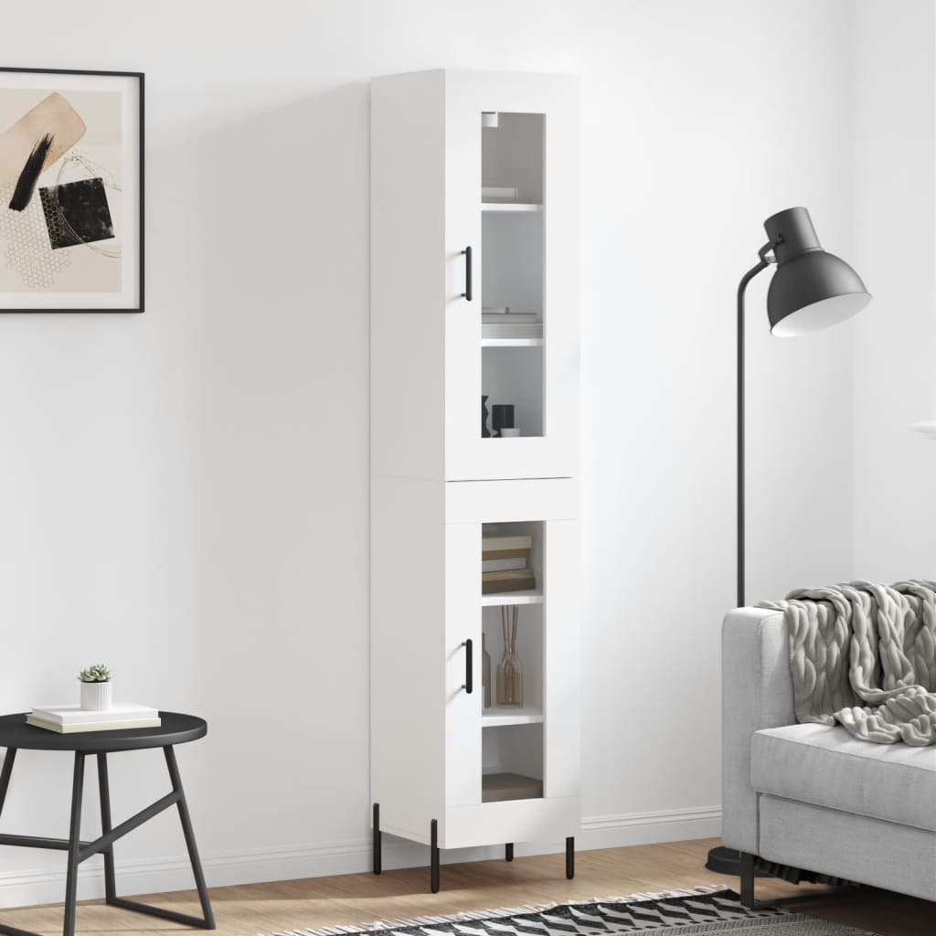 vidaXL Dulap înalt, alb, 34,5x34x180 cm, lemn prelucrat vidaXL Dulap înalt, alb, 34,5x34x180 cm, lemn prelucrat