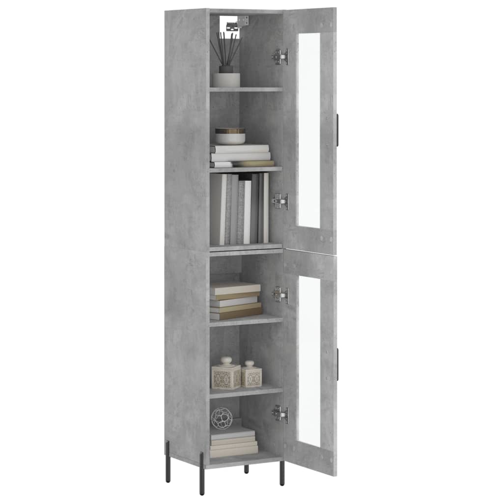 vidaXL Dulap înalt, gri beton, 34,5x34x180 cm, lemn prelucrat vidaXL Dulap înalt, gri beton, 34,5x34x180 cm, lemn prelucrat