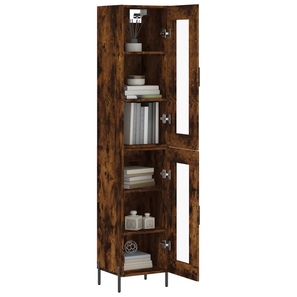 vidaXL Dulap înalt, stejar fumuriu, 34,5x34x180 cm, lemn prelucrat