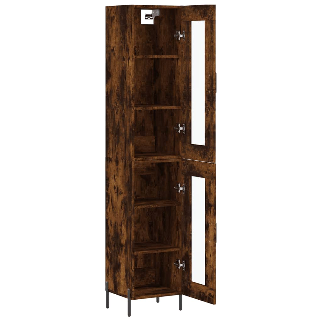 vidaXL Dulap înalt, stejar fumuriu, 34,5x34x180 cm, lemn prelucrat