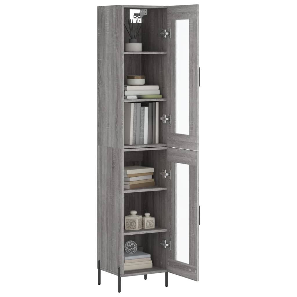 vidaXL Dulap înalt, gri sonoma, 34,5x34x180 cm, lemn prelucrat