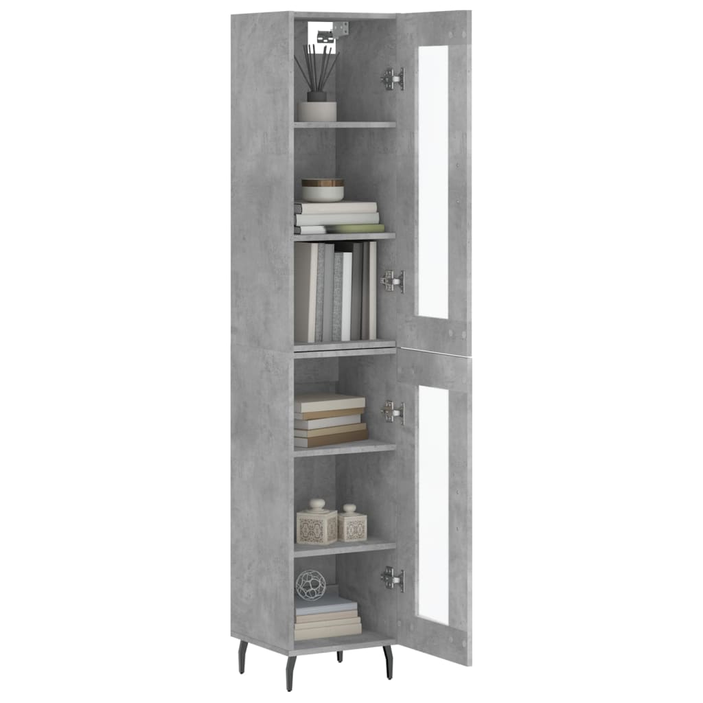 vidaXL Dulap înalt, gri beton, 34,5x34x180 cm, lemn prelucrat vidaXL Dulap înalt, gri beton, 34,5x34x180 cm, lemn prelucrat