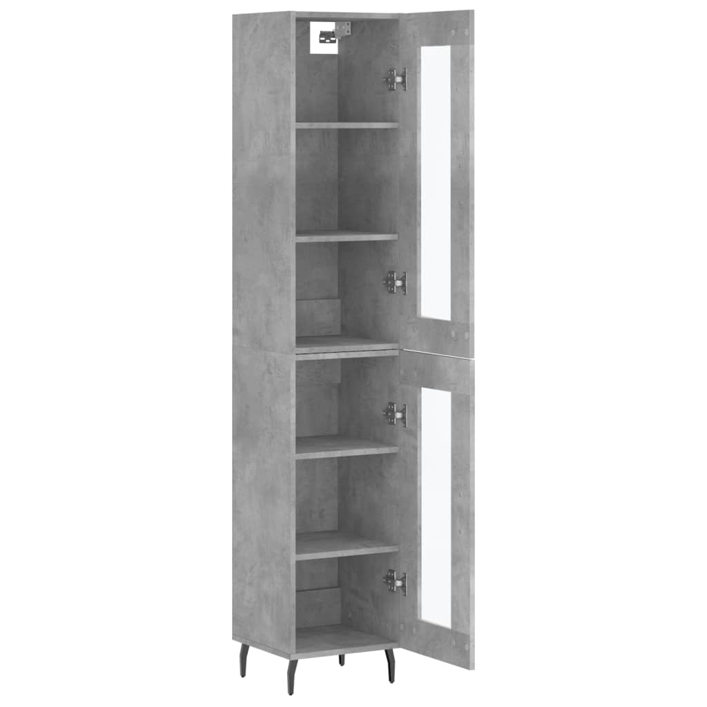 vidaXL Dulap înalt, gri beton, 34,5x34x180 cm, lemn prelucrat vidaXL Dulap înalt, gri beton, 34,5x34x180 cm, lemn prelucrat