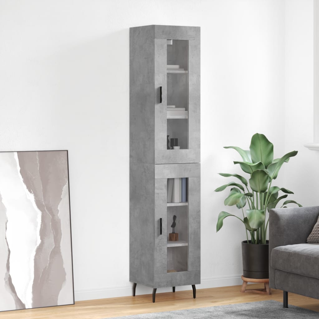 vidaXL Dulap înalt, gri beton, 34,5x34x180 cm, lemn prelucrat vidaXL Dulap înalt, gri beton, 34,5x34x180 cm, lemn prelucrat