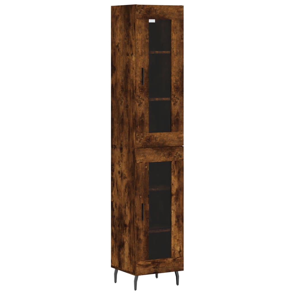 vidaXL Dulap înalt, stejar fumuriu, 34,5x34x180 cm, lemn prelucrat