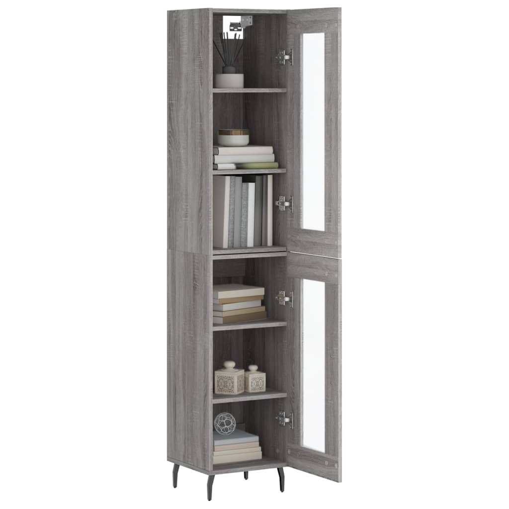vidaXL Dulap înalt, gri sonoma, 34,5x34x180 cm, lemn prelucrat