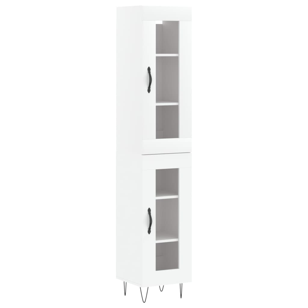 vidaXL Dulap înalt, alb, 34,5x34x180 cm, lemn prelucrat