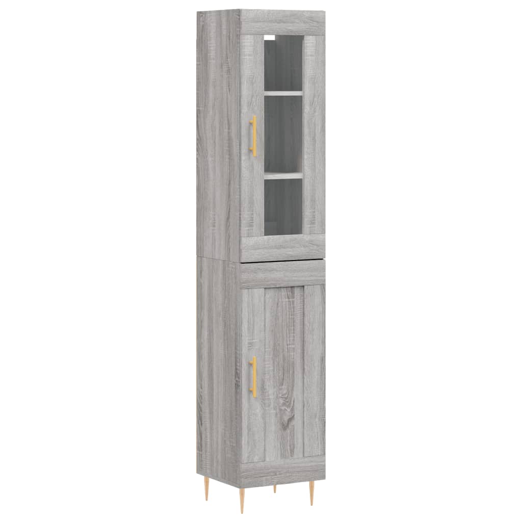 vidaXL Dulap înalt, gri sonoma, 34,5x34x180 cm, lemn prelucrat
