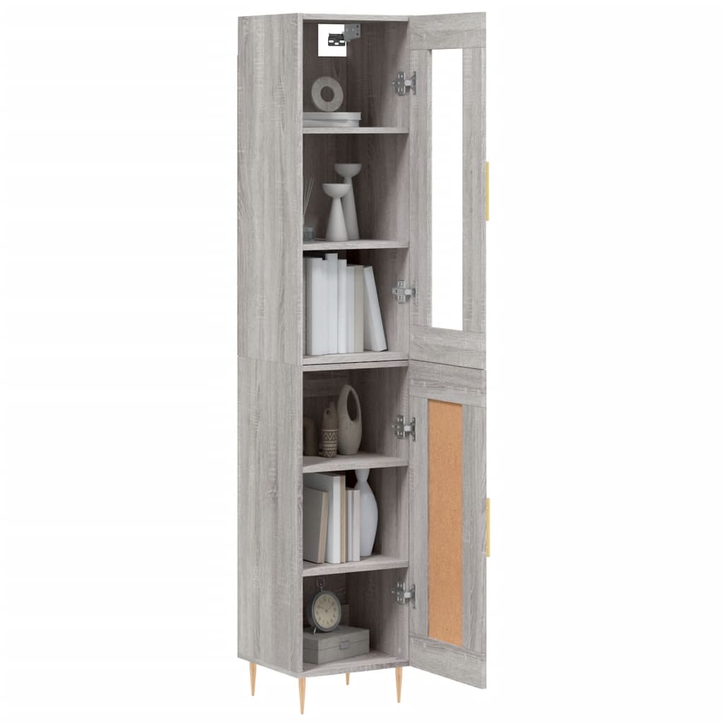 vidaXL Dulap înalt, gri sonoma, 34,5x34x180 cm, lemn prelucrat