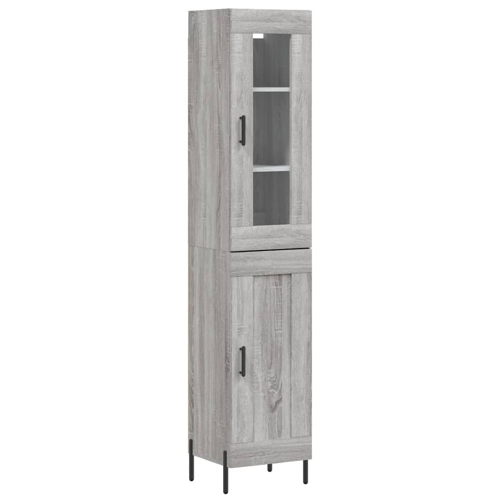 vidaXL Dulap înalt, gri sonoma, 34,5x34x180 cm, lemn prelucrat