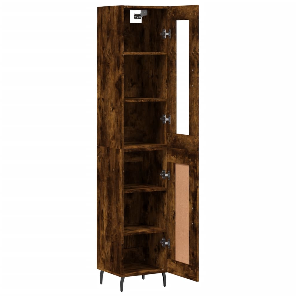 vidaXL Dulap înalt, stejar fumuriu, 34,5x34x180 cm, lemn prelucrat
