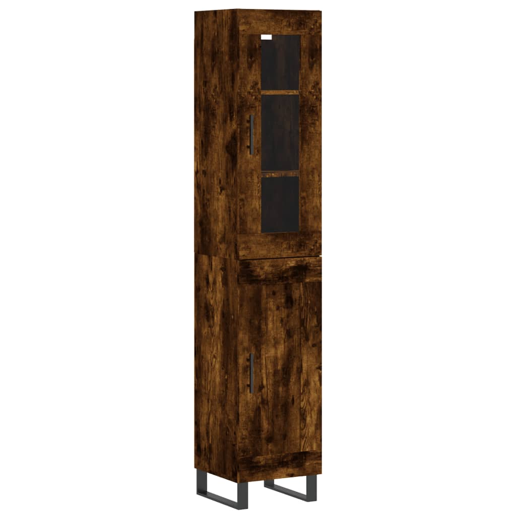 vidaXL Dulap înalt, stejar fumuriu, 34,5x34x180 cm, lemn prelucrat