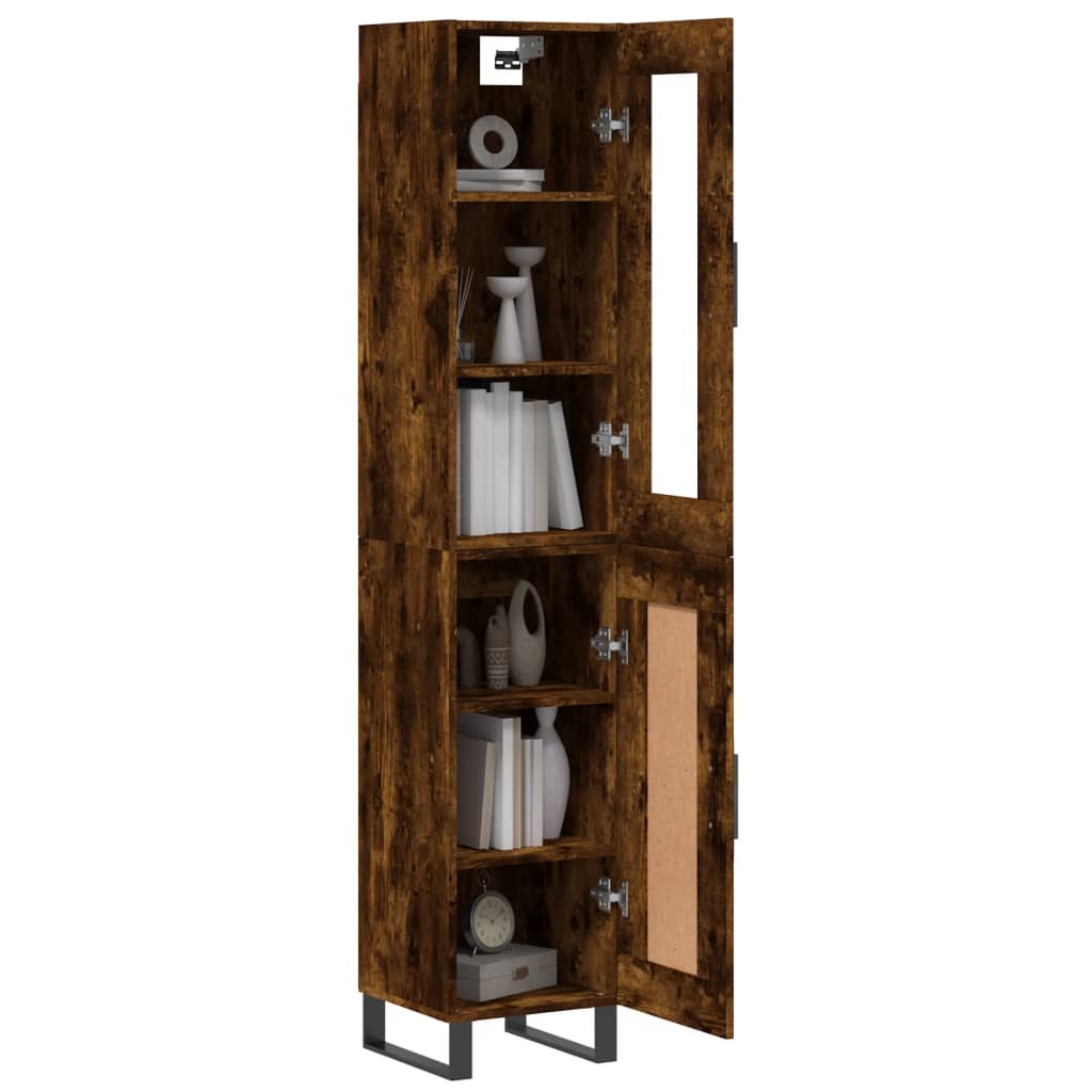vidaXL Dulap înalt, stejar fumuriu, 34,5x34x180 cm, lemn prelucrat