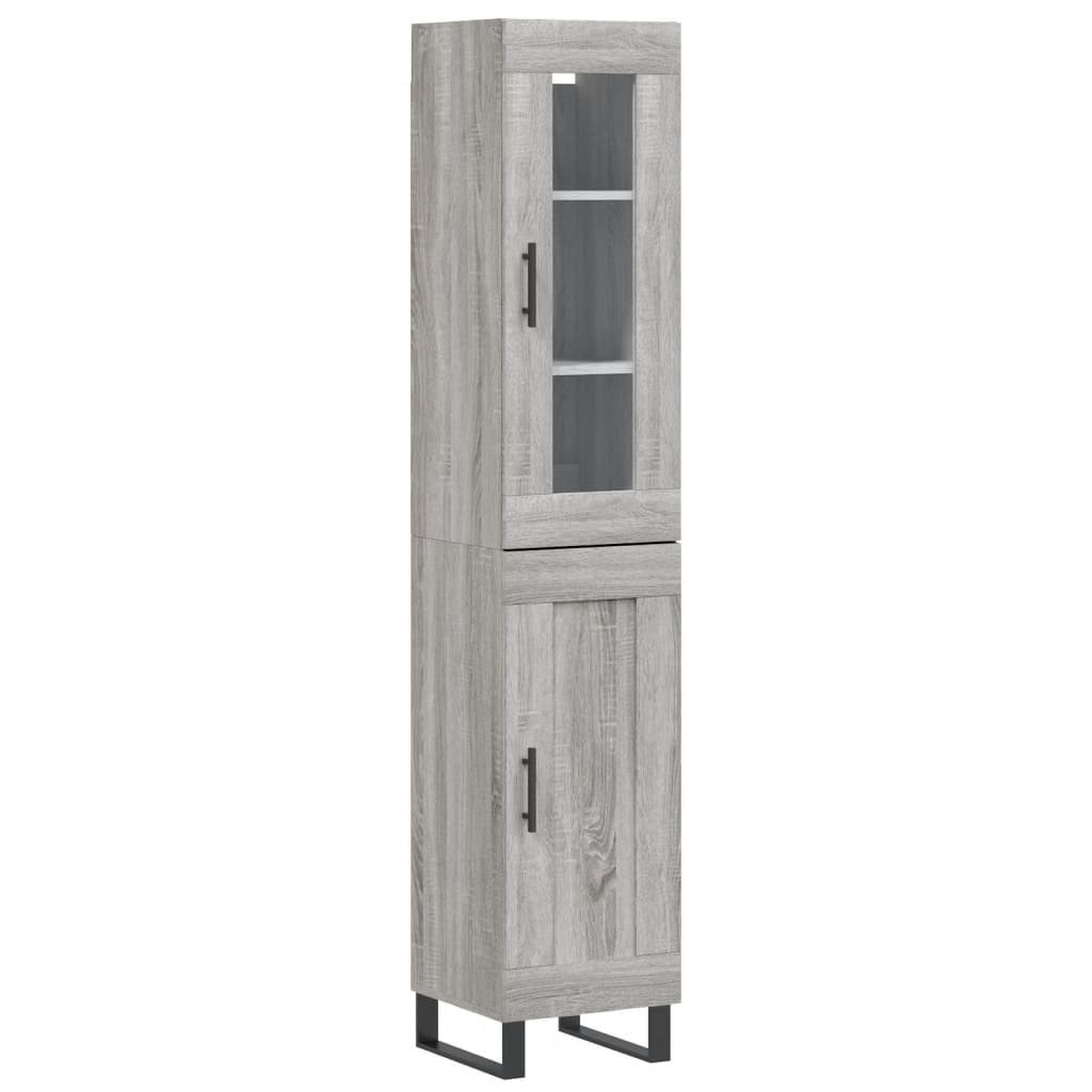 vidaXL Dulap înalt, gri sonoma, 34,5x34x180 cm, lemn prelucrat