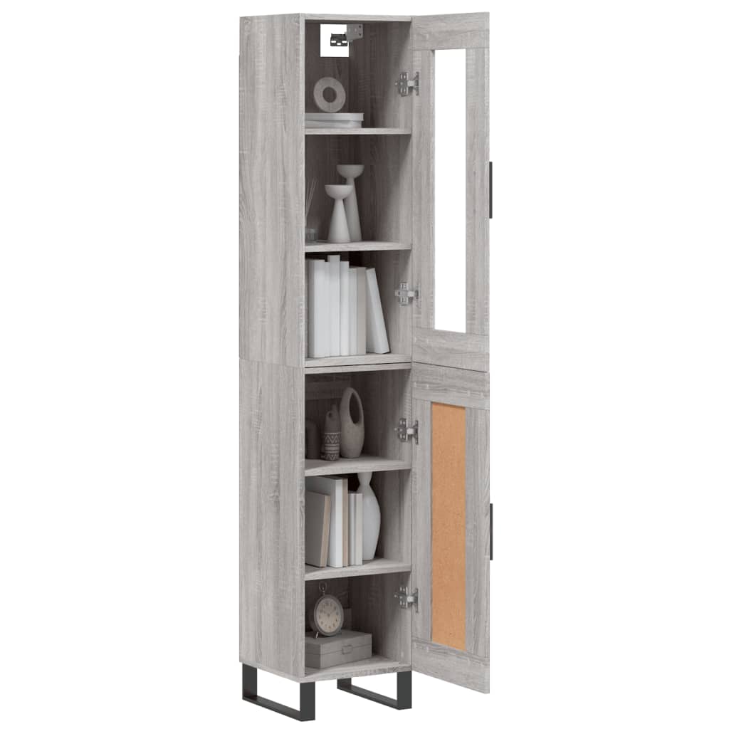 vidaXL Dulap înalt, gri sonoma, 34,5x34x180 cm, lemn prelucrat