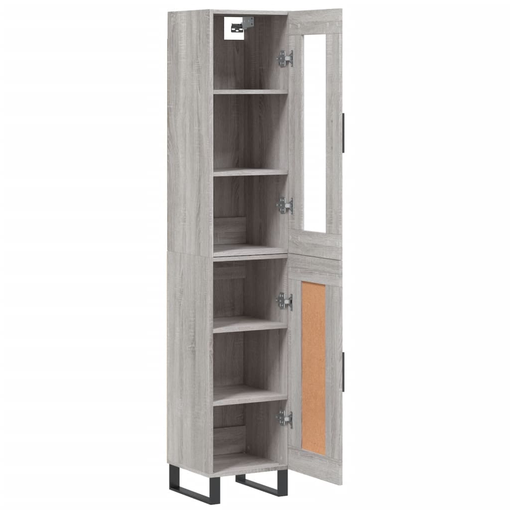 vidaXL Dulap înalt, gri sonoma, 34,5x34x180 cm, lemn prelucrat