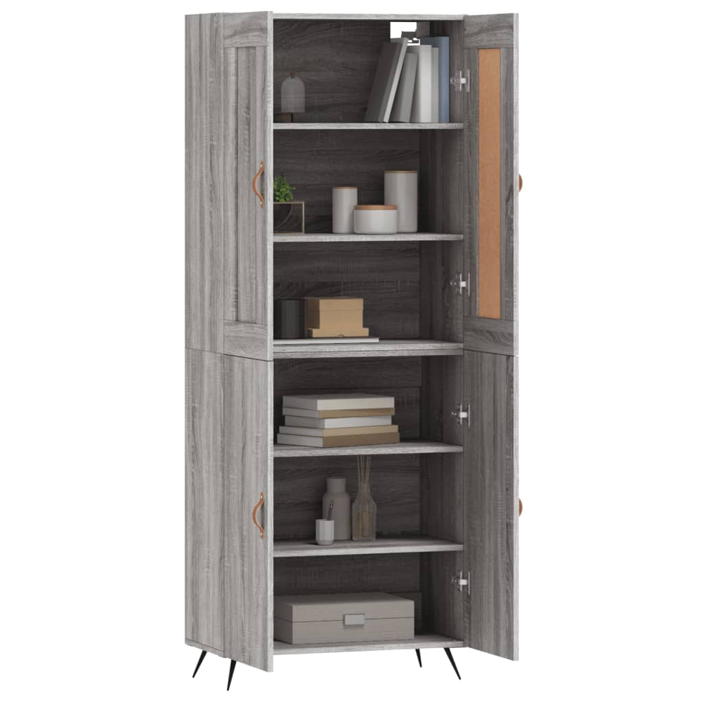 vidaXL Dulap înalt, gri sonoma, 69,5x34x180 cm, lemn compozit