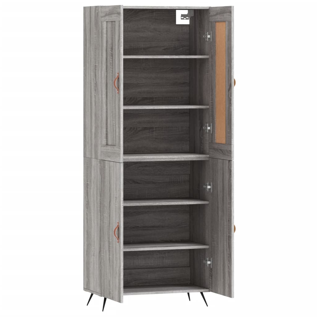 vidaXL Dulap înalt, gri sonoma, 69,5x34x180 cm, lemn compozit