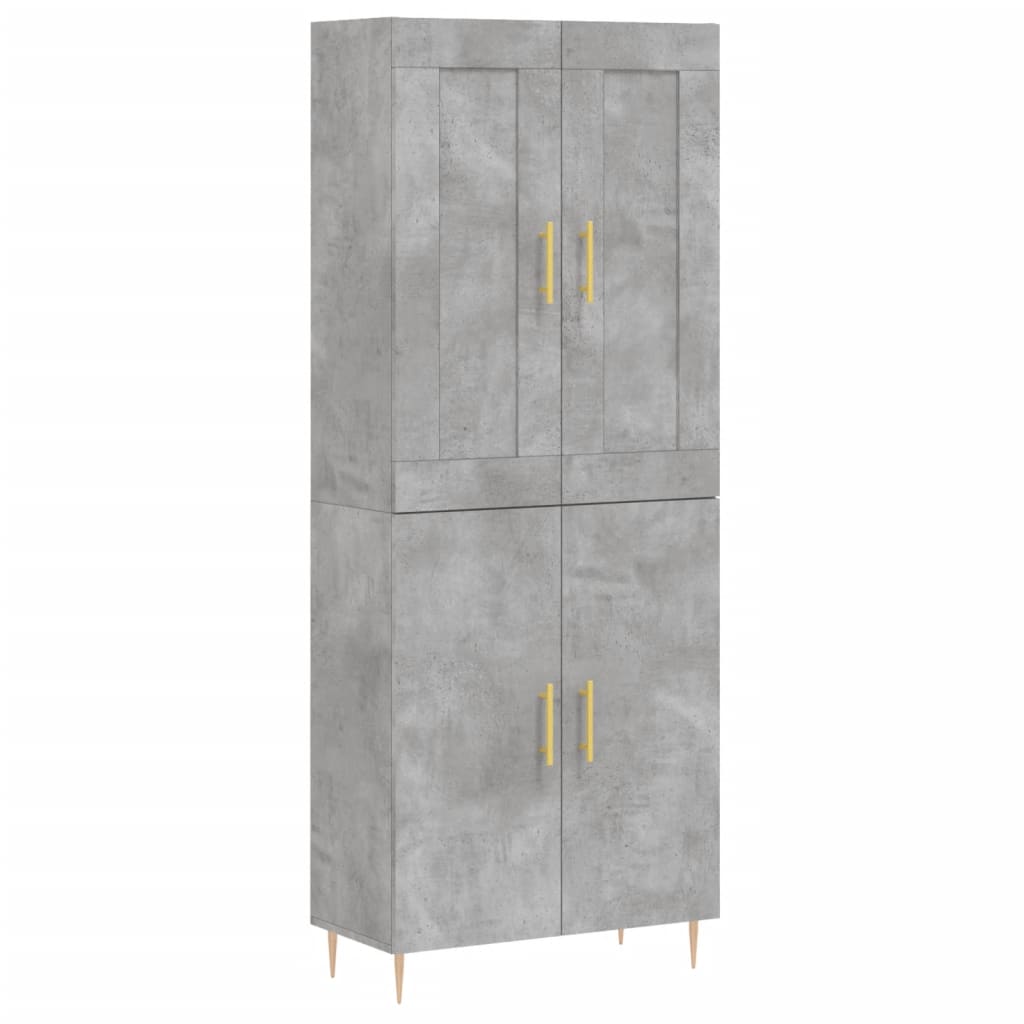 vidaXL Dulap înalt, gri beton, 69,5x34x180, lemn compozit