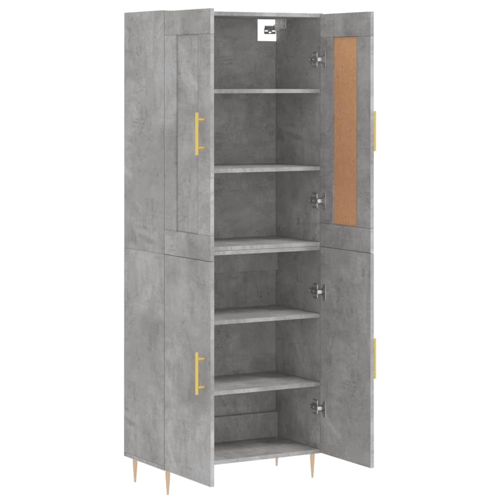 vidaXL Dulap înalt, gri beton, 69,5x34x180, lemn compozit
