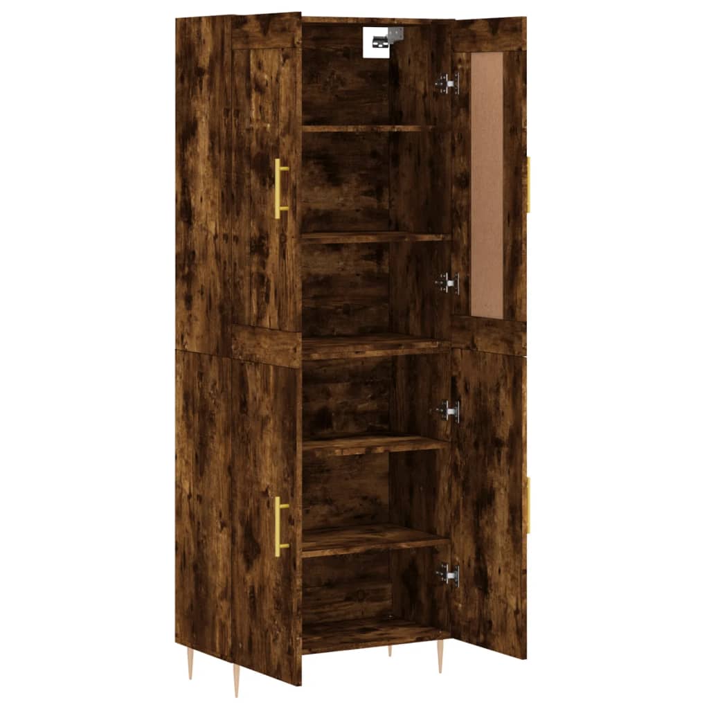 vidaXL Dulap înalt, stejar fumuriu, 69,5x34x180, lemn compozit vidaXL Dulap înalt, stejar fumuriu, 69,5x34x180, lemn compozit