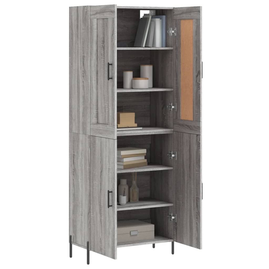 vidaXL Dulap înalt, gri sonoma, 69,5x34x180 cm, lemn compozit