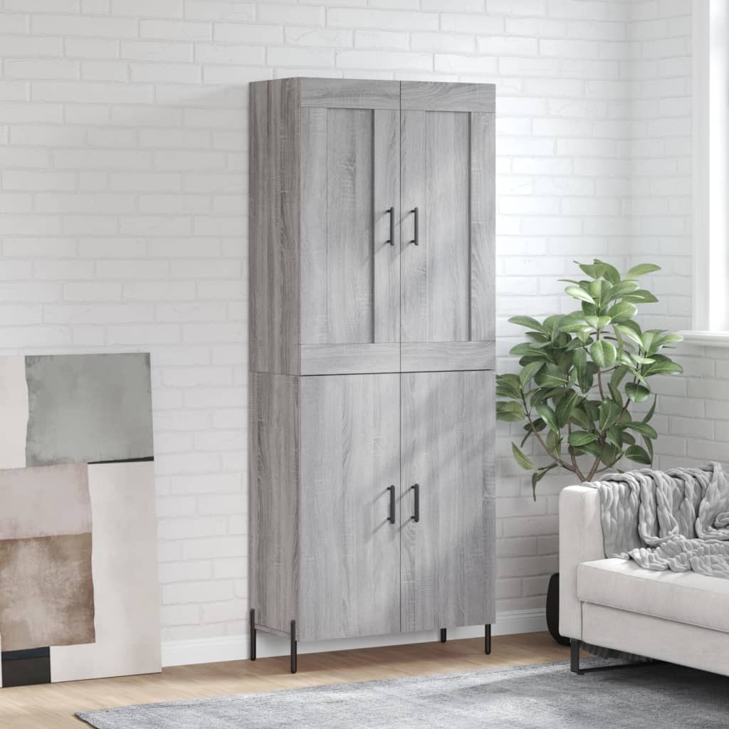 vidaXL Dulap înalt, gri sonoma, 69,5x34x180 cm, lemn compozit
