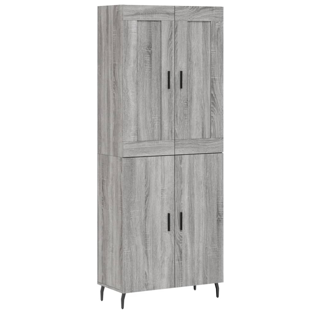 vidaXL Dulap înalt, gri sonoma, 69,5x34x180 cm, lemn compozit