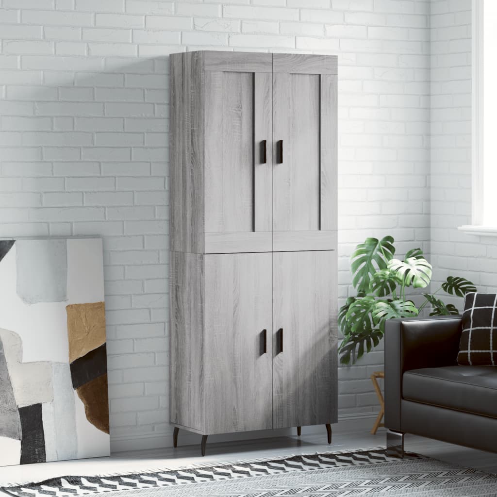 vidaXL Dulap înalt, gri sonoma, 69,5x34x180 cm, lemn compozit