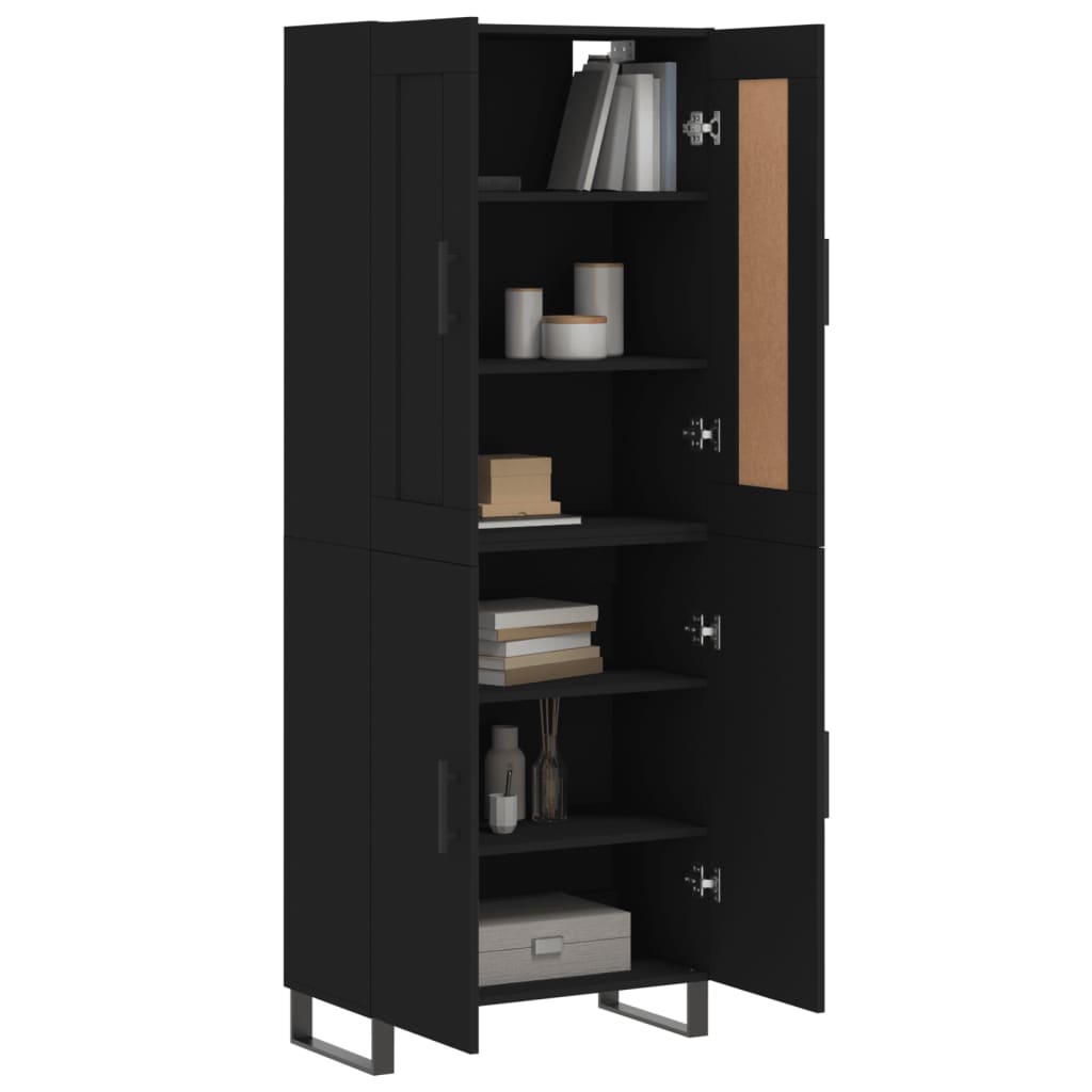 vidaXL Dulap înalt, negru, 69,5x34x180 cm, lemn compozit