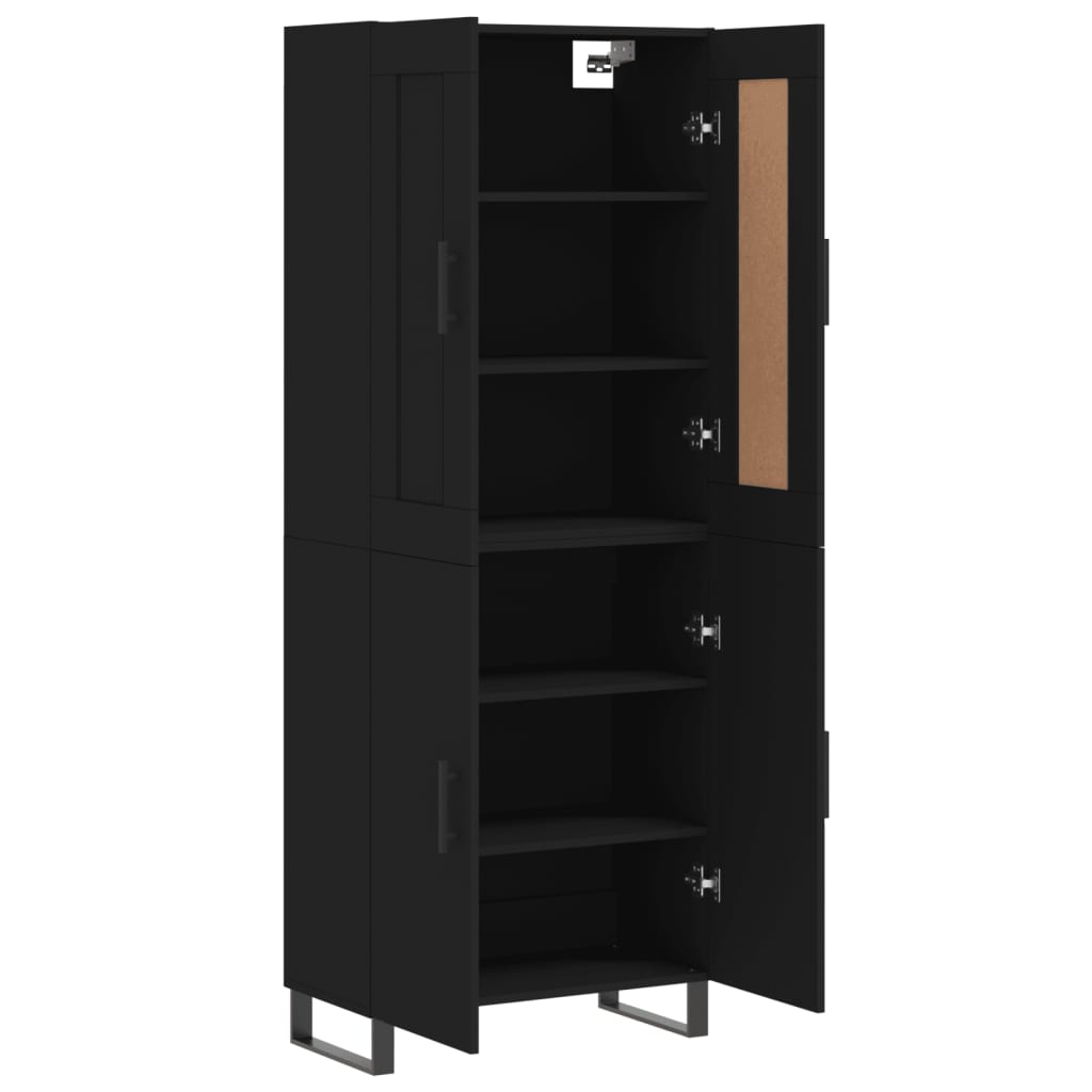 vidaXL Dulap înalt, negru, 69,5x34x180 cm, lemn compozit