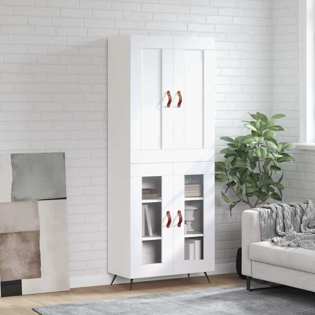 vidaXL Dulap înalt, alb, 69,5x34x180 cm, lemn compozit