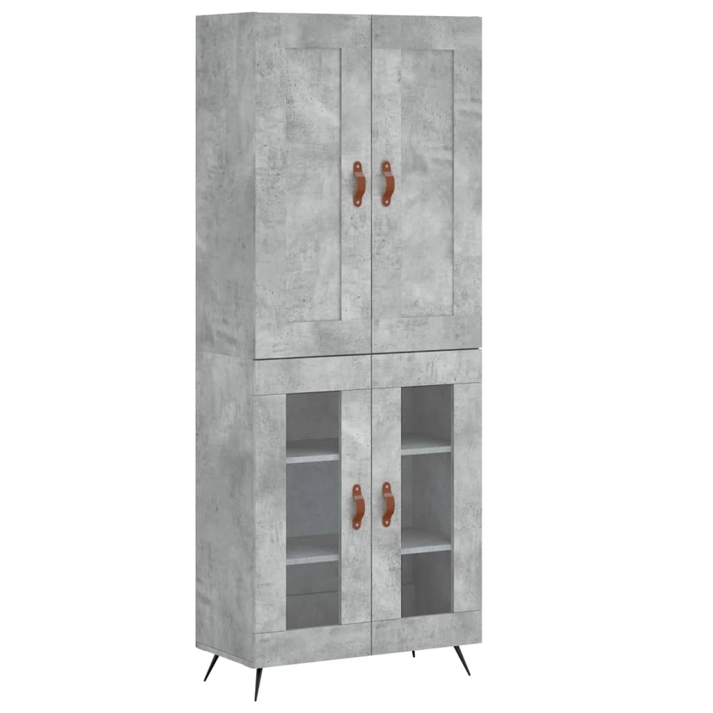 vidaXL Dulap înalt, gri beton, 69,5x34x180, lemn compozit