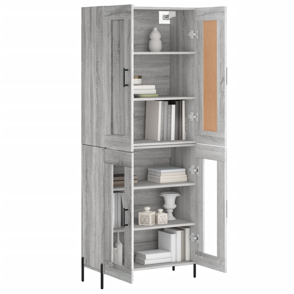 vidaXL Dulap înalt, gri sonoma, 69,5x34x180 cm, lemn compozit