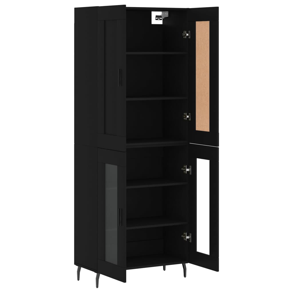vidaXL Dulap înalt, negru, 69,5x34x180 cm, lemn compozit vidaXL Dulap înalt, negru, 69,5x34x180 cm, lemn compozit