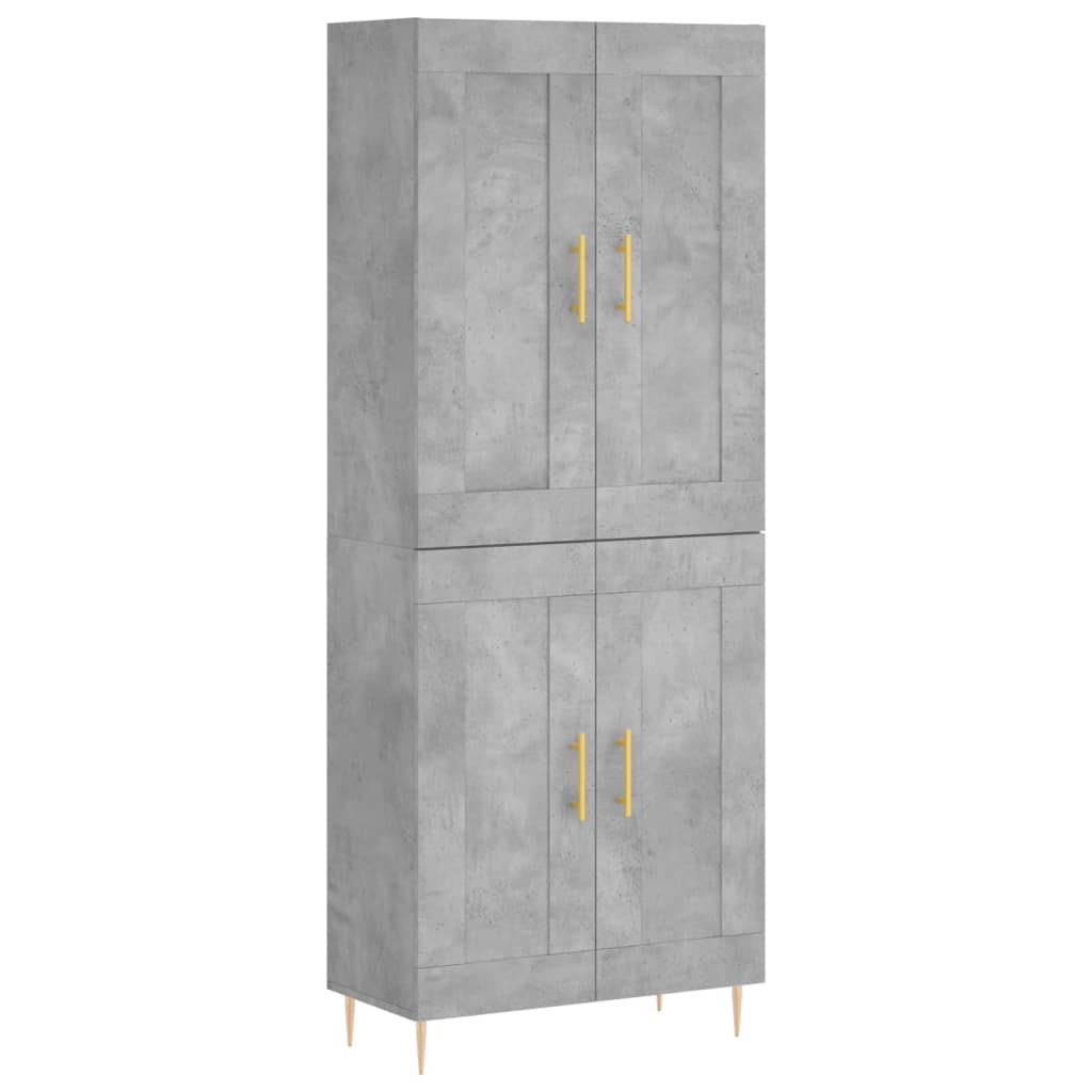 vidaXL Dulap înalt, gri beton, 69,5x34x180, lemn compozit