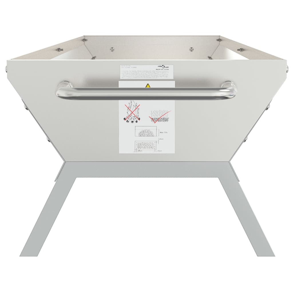 vidaXL Tavă pentru grătar, argintiu, 158x42x31 cm, oțel inoxidabil vidaXL Tavă pentru grătar, argintiu, 158x42x31 cm, oțel inoxidabil