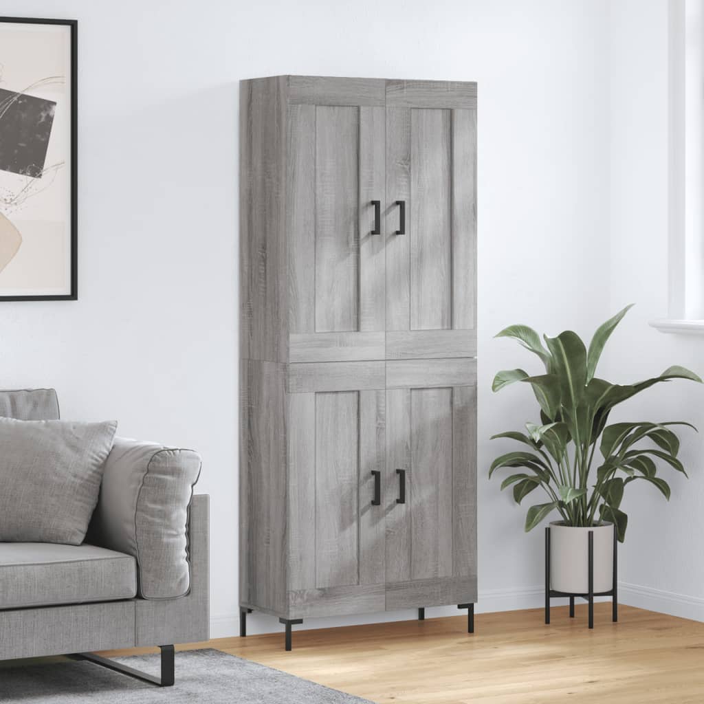 vidaXL Dulap înalt, gri sonoma, 69,5x34x180 cm, lemn compozit