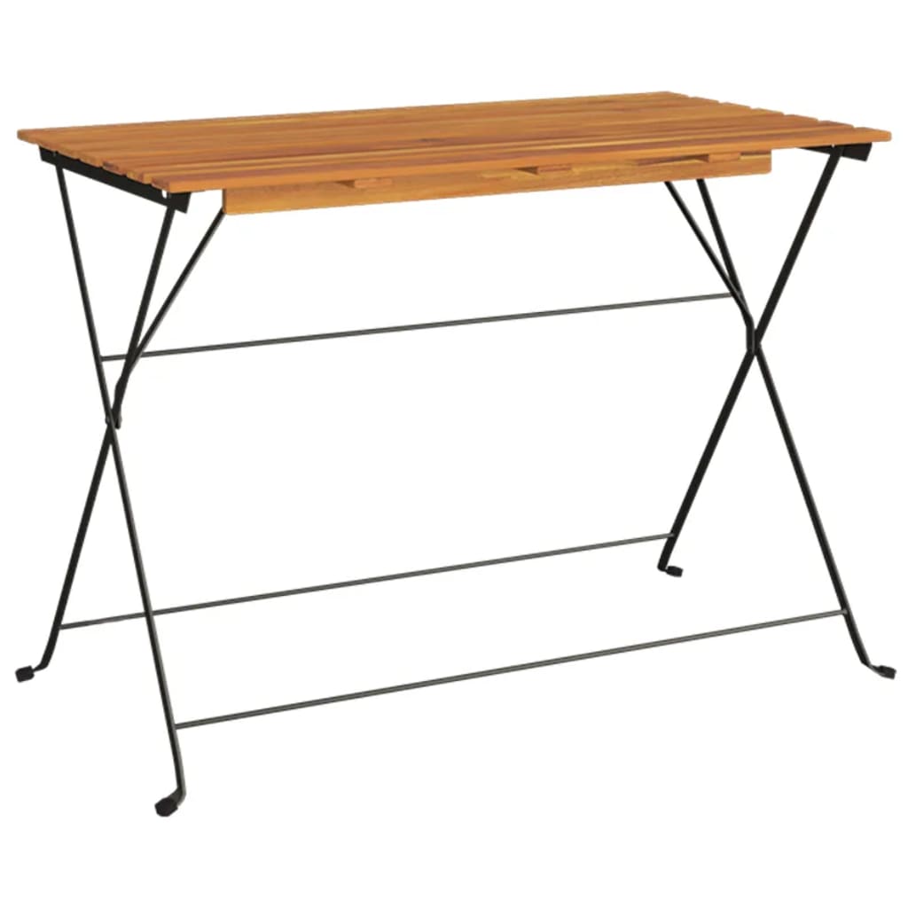vidaXL Masă bistro pliabilă, 100x54x71 cm, lemn masiv de acacia & oțel vidaXL Masă bistro pliabilă, 100x54x71 cm, lemn masiv de acacia & oțel