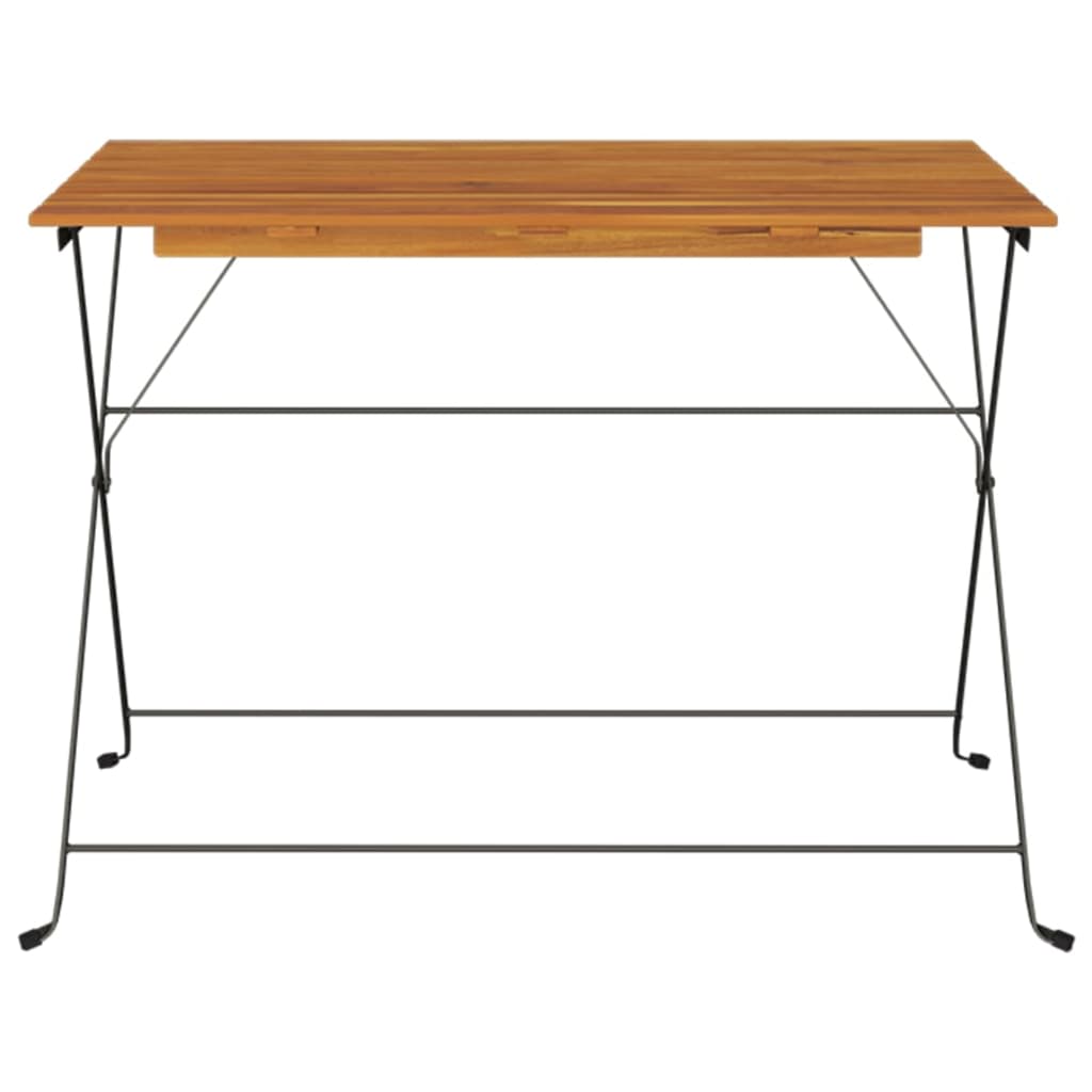 vidaXL Masă bistro pliabilă, 100x54x71 cm, lemn masiv de acacia & oțel vidaXL Masă bistro pliabilă, 100x54x71 cm, lemn masiv de acacia & oțel