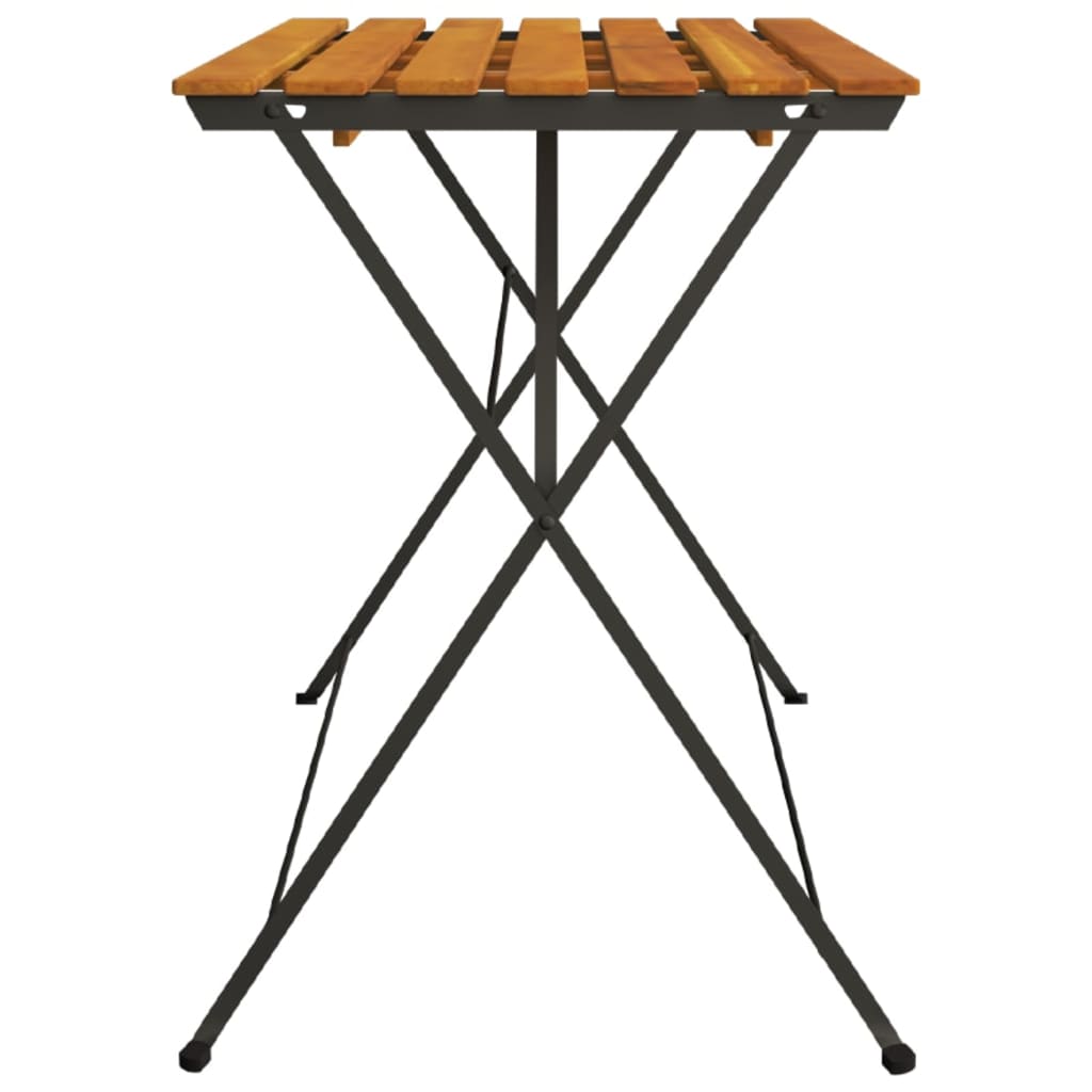 vidaXL Masă bistro pliabilă, 100x54x71 cm, lemn masiv de acacia & oțel vidaXL Masă bistro pliabilă, 100x54x71 cm, lemn masiv de acacia & oțel