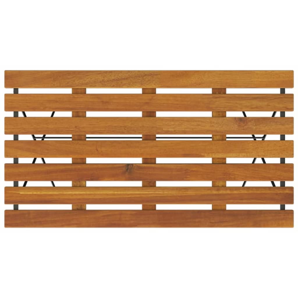 vidaXL Masă bistro pliabilă, 100x54x71 cm, lemn masiv de acacia & oțel vidaXL Masă bistro pliabilă, 100x54x71 cm, lemn masiv de acacia & oțel