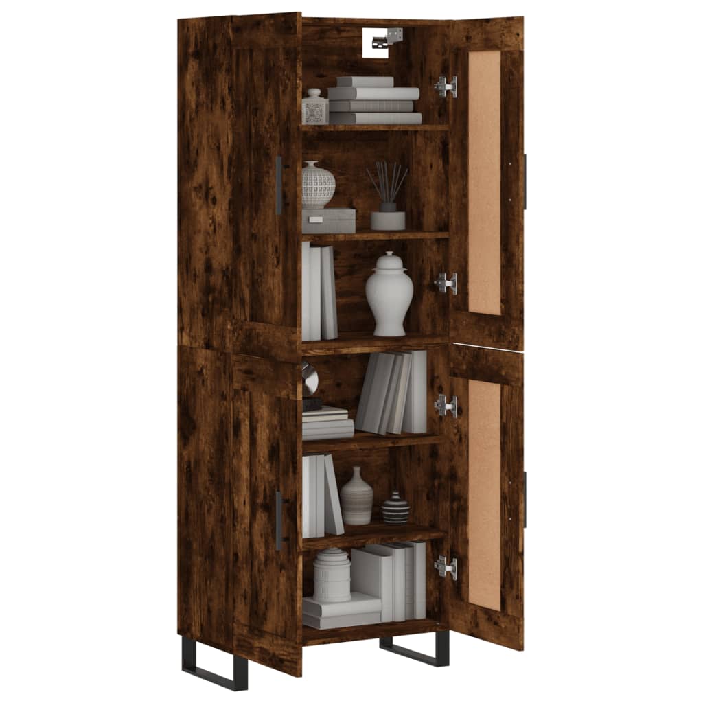 vidaXL Dulap înalt, stejar fumuriu, 69,5x34x180, lemn compozit vidaXL Dulap înalt, stejar fumuriu, 69,5x34x180, lemn compozit