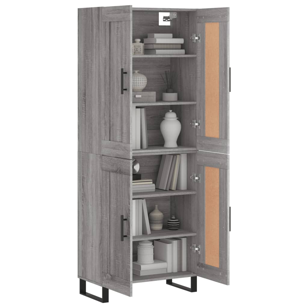 vidaXL Dulap înalt, gri sonoma, 69,5x34x180 cm, lemn compozit