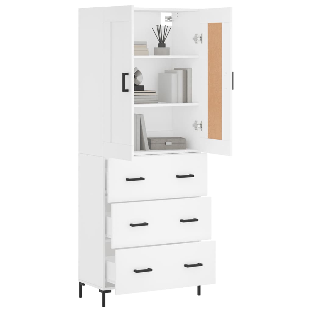vidaXL Dulap înalt, alb, 69,5x34x180 cm, lemn compozit