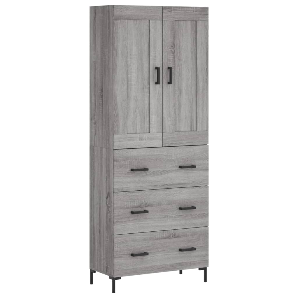 vidaXL Dulap înalt, gri sonoma, 69,5x34x180 cm, lemn compozit