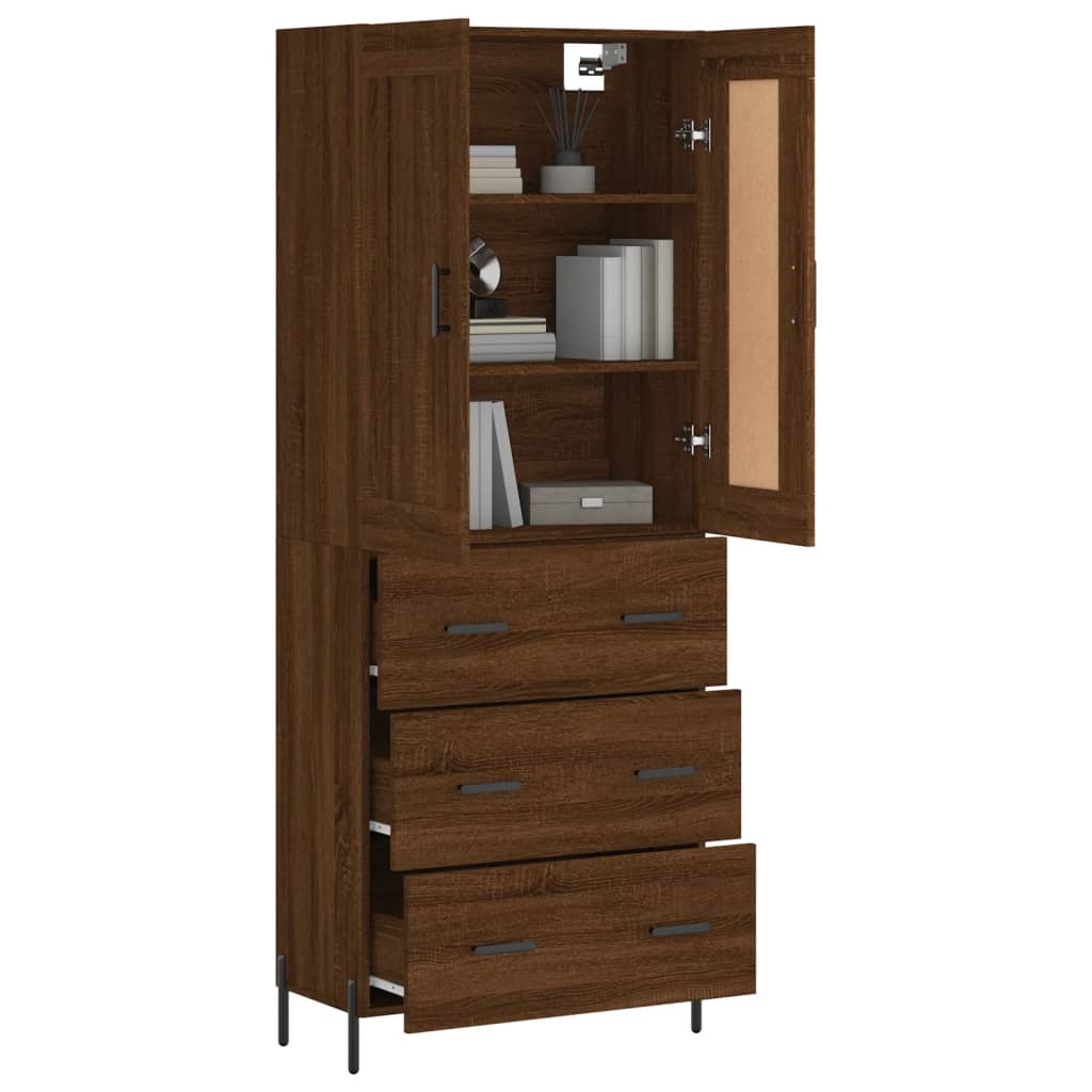 vidaXL Dulap înalt, stejar maro, 69,5x34x180 cm, lemn compozit